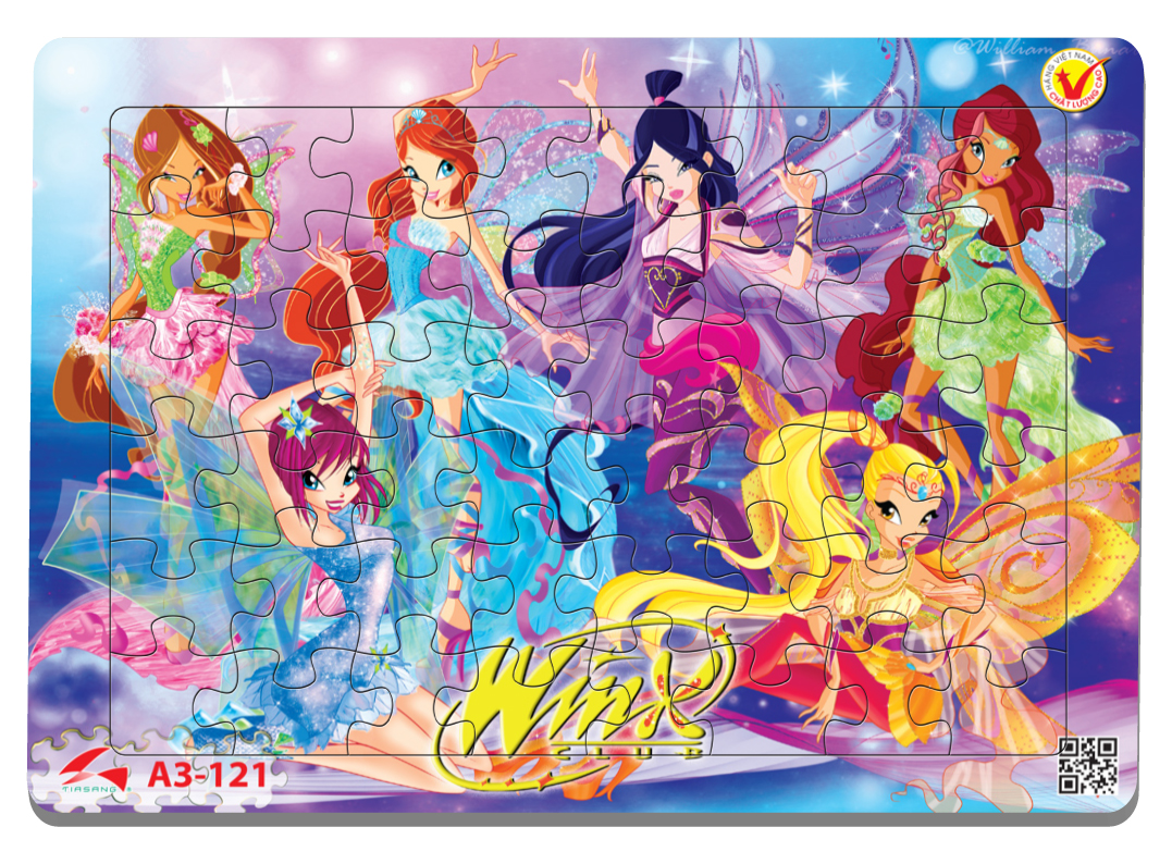 Xếp hình Tia Sáng WinX Club (48 Mảnh Ghép) - Tặng kèm câu đố mặt sau cho bé