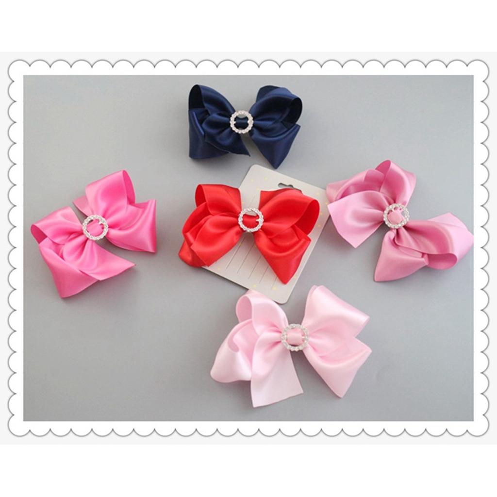 Kids Baby Bow Hairpins Hair Clip Kids Barrette Hair Accessories Red