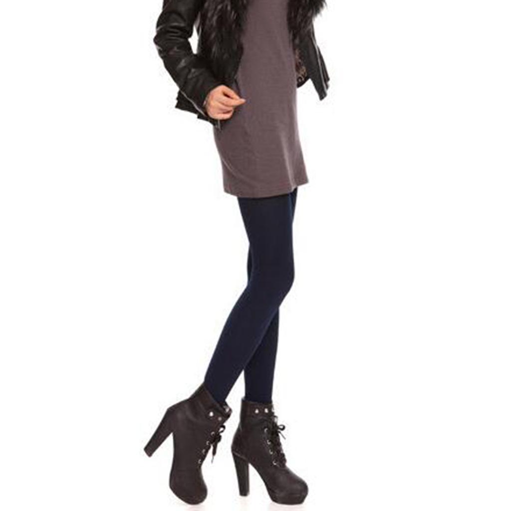 2 Pairs Ladies Fleece Lined Leggings Thick Winter Warm Tights Footless