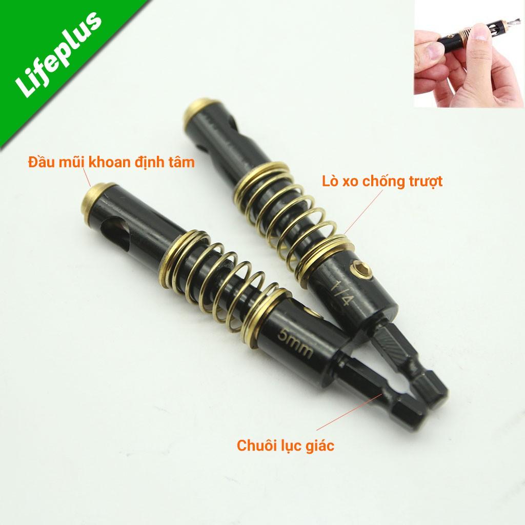 Bộ 2 mũi khoan bản lề chuôi lục tự định tâm