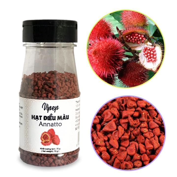 Hạt điều màu đỏ Vipep 70g - gia vị tạo màu món ăn tự nhiên, 100% nguyên chất