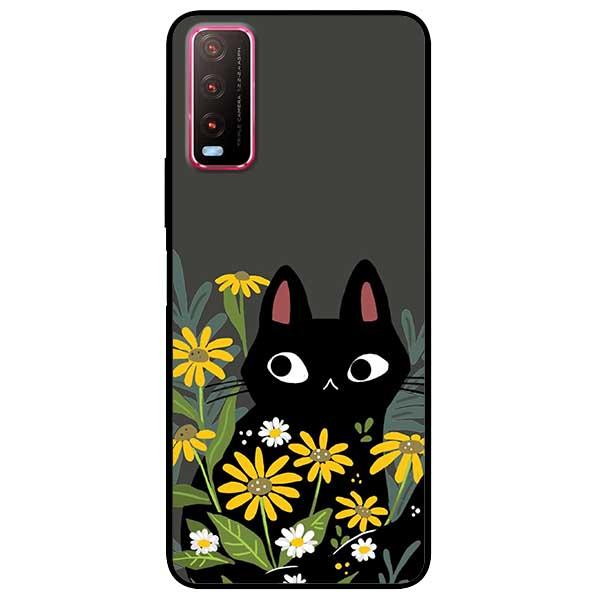 Ốp lưng dành cho Vivo Y20 - Vivo Y20s - Vivo Y12s - Mèo Đen Hoa Vàng