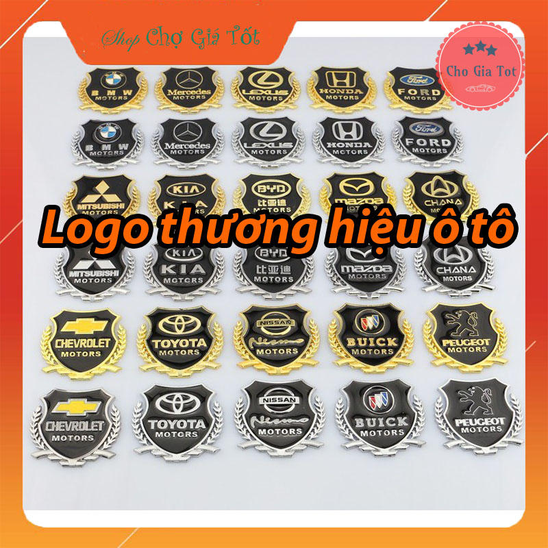 Bộ 2 chiếc huy hiệu Logo bông lúa trang trí ô tô -Màu Vàng