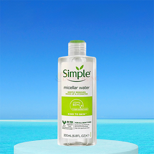 Nước tẩy trang Simple Micellar Water Gently Removes Make-up &amp; Hydrates làm sạch và cấp ẩm cho da (200ml) - Hàng chính hãng - 200ml