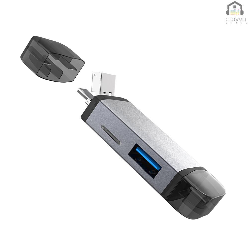 Đầu đọc thẻ nhớ USB loại C 2 trong 1 USB 2.0 TF / SD USB 3.0 OTG