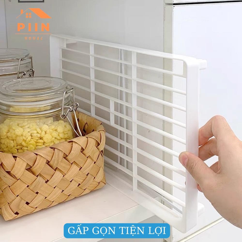 Kệ đựng đồ đa năng PIIN HOUSE có thể gấp gọn, dễ dàng vệ sinh, đặt bàn học/ phòng bếp có thể xếp thành 2 tầng