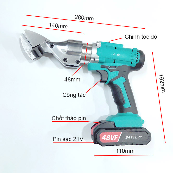 Máy cắt tôn đa năng dùng pin sạc 21V, chuyên cắt thép tấm-thép lưới-tấm nhôm-bìa-tấm nhựa đều được