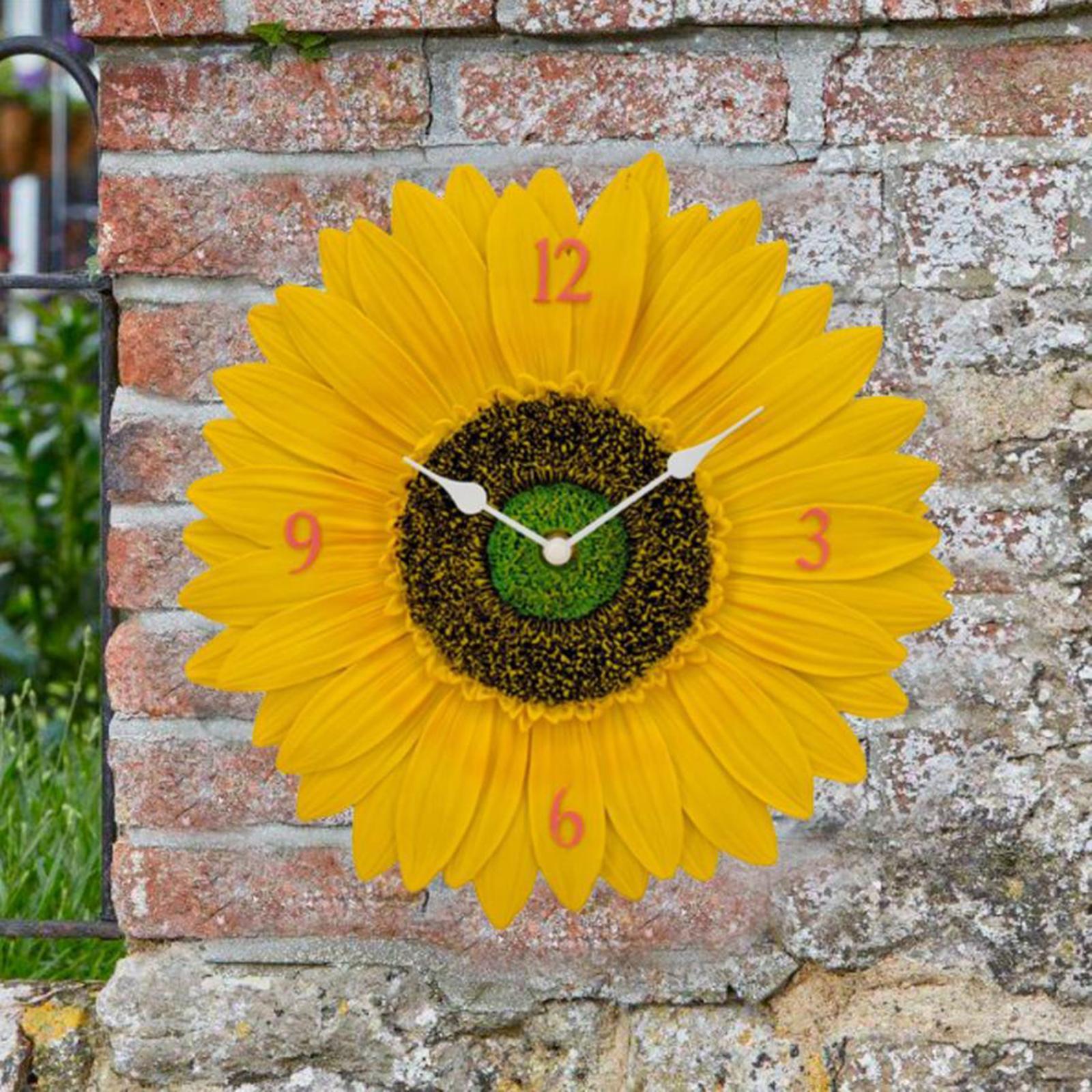 Indoor Outdoor Wall Clock Wall Clock Non Ticking Silent Waterproof Wall Clock Art Wall Decor Hanging Clocks for Home Bedroom Fence