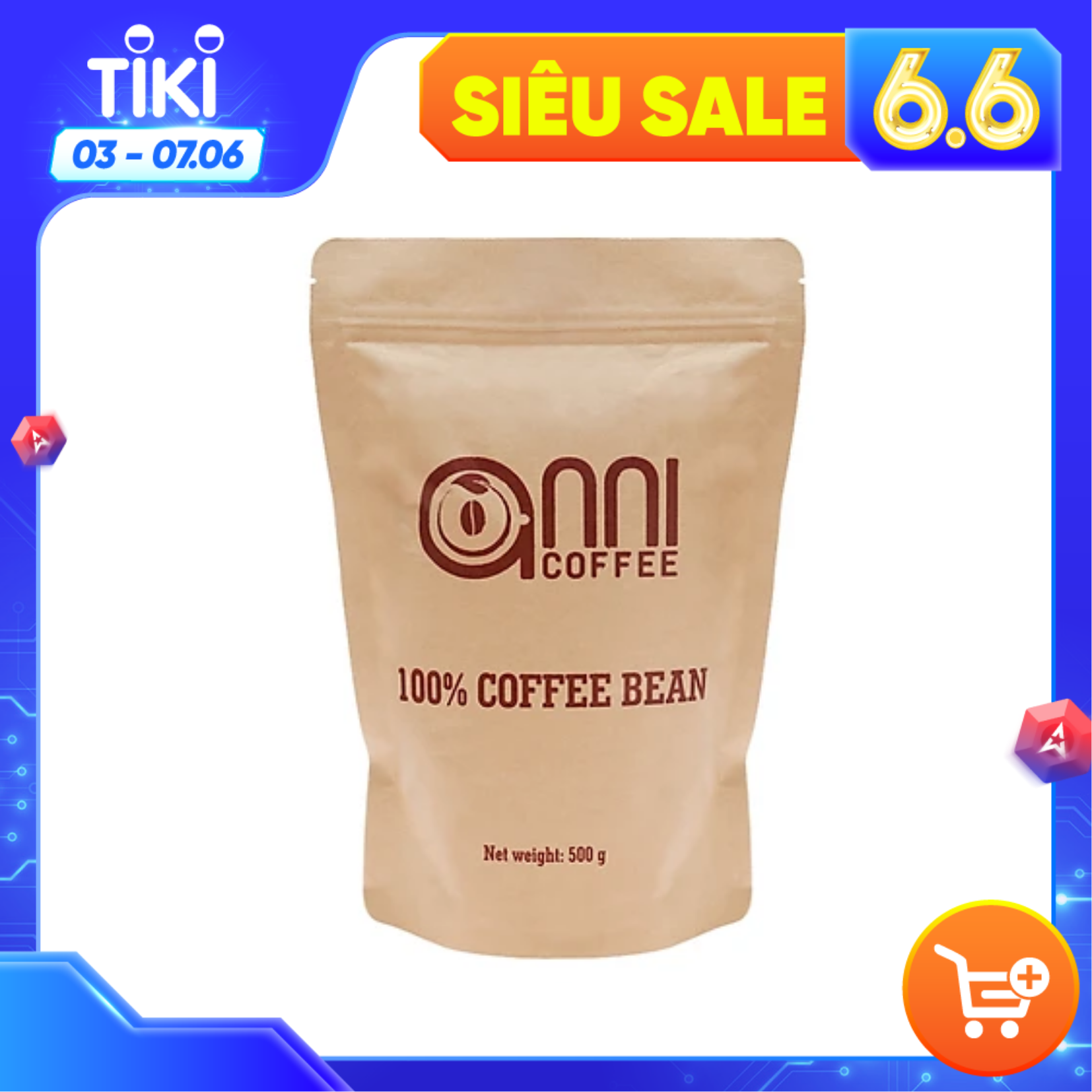 Cà phê máy rang nguyên chất đậm vị thơm ngon Gói 500g - Dùng pha máy hoặc pha phin,  cà phê chuẩn xuất khẩu, đạt FDA - Hoa Kỳ