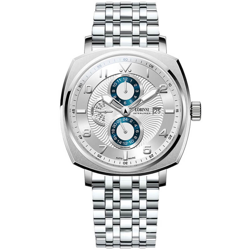 Đồng hồ nam Lobinni No.16053-7 Chính Hãng Thụy Sỹ, BH 24T, Kính Sapphire Chống Xước, Chống Nước 50M, Dây Thép Đặc 316L