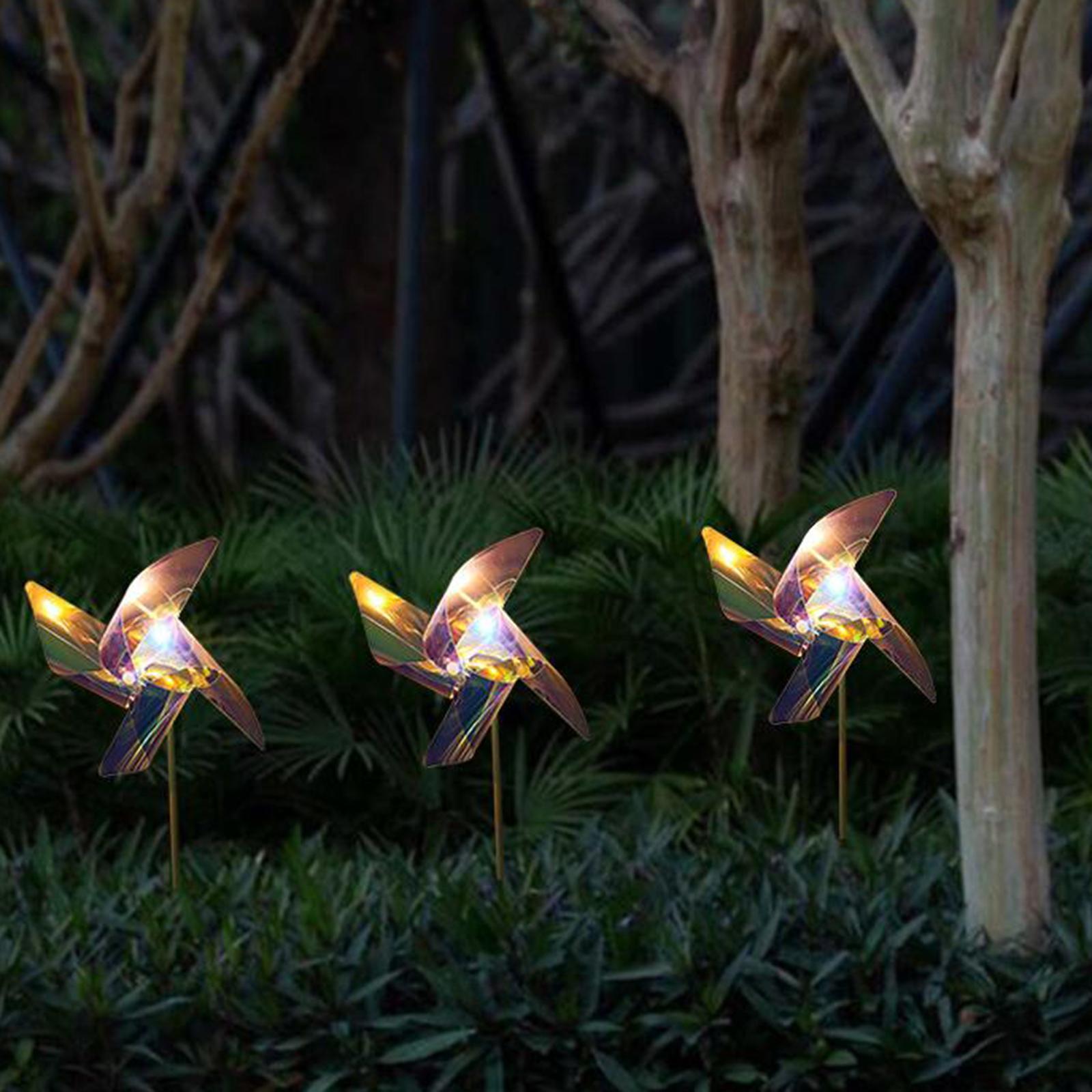 Outdoor LED Windmill Lights Waterproof Patio Lawn Stake Light Pathway Decor