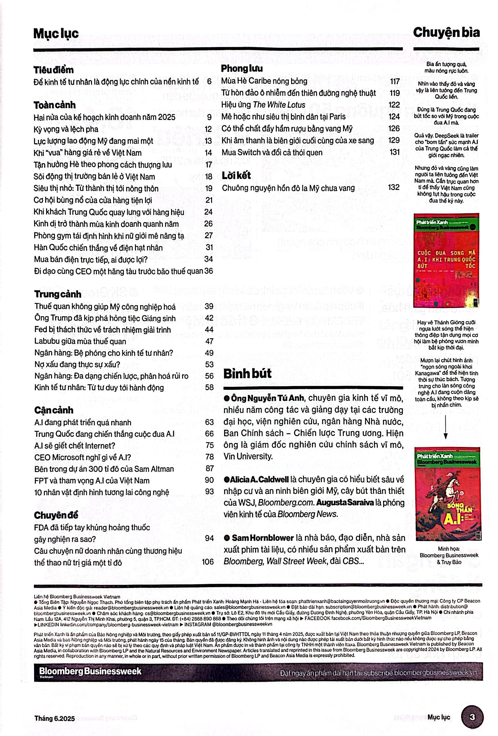 Sách - Tạp Chí Phát Triển Xanh Blooberg Businessweek - Số Tháng 6/2025 - Sóng Thần A.I - Lướt Hay Chìm?
