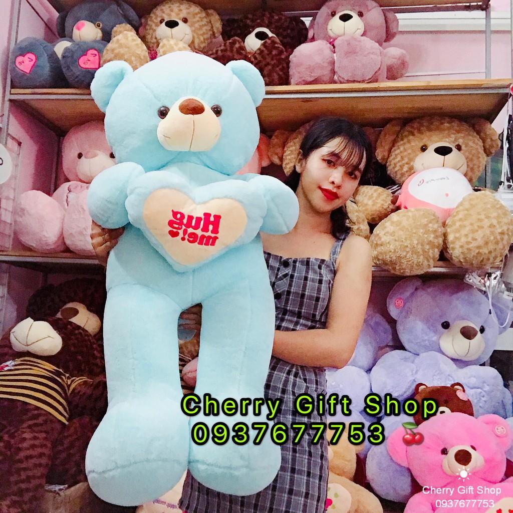 Gấu Bông Teddy Ôm Tim Cao Cấp 1m2 Ảnh Shop Chụp