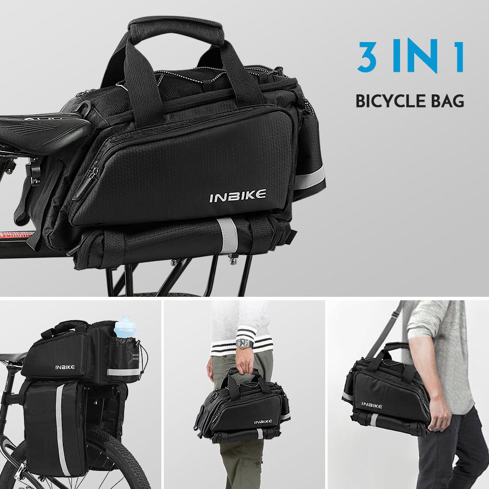 Túi Đựng Đồ 3 Trong 1 Có Sức Chứa Lớn Cho Yên Sau Xe Đạp, Chất Liệu Vải Chống Thấm Nước Inbike