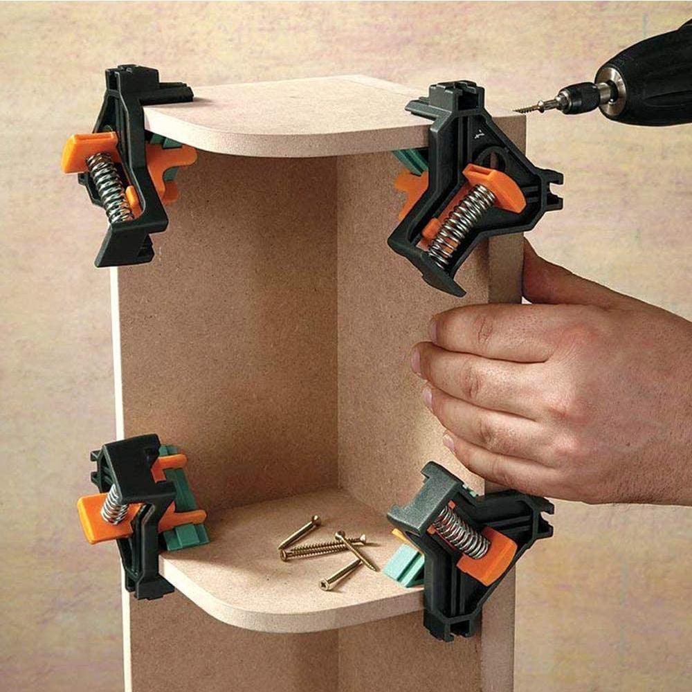 Angle Clamps 4pcs Adjustable 90 Degree Clamps Multifunctional Spring Loaded Swing Corner Clip Fixer for Welding