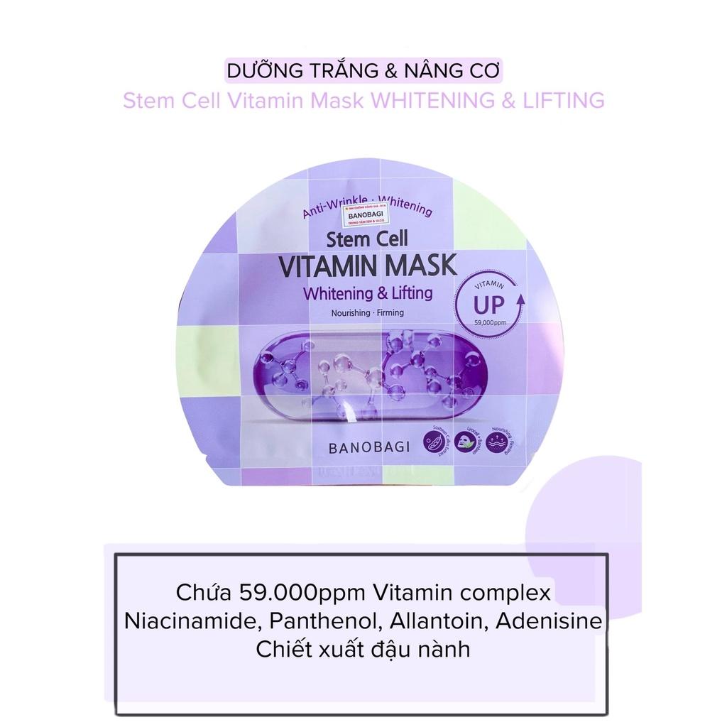 Hộp 10 Mặt Nạ Giấy Banobagi Stem Cell Vitamin Mask Whitening & Lifting 30ml/Miếng