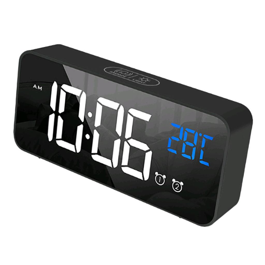 Kitchen Electronic Clock Mute LED Mirror Clock Bedside Alarm Clock Desk Clock #1