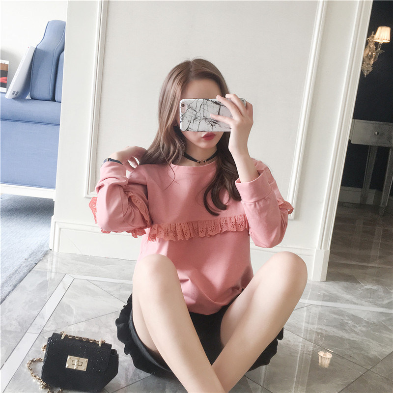 Áo bầu thu đông phối ren có khóa cho bé ty AB1259