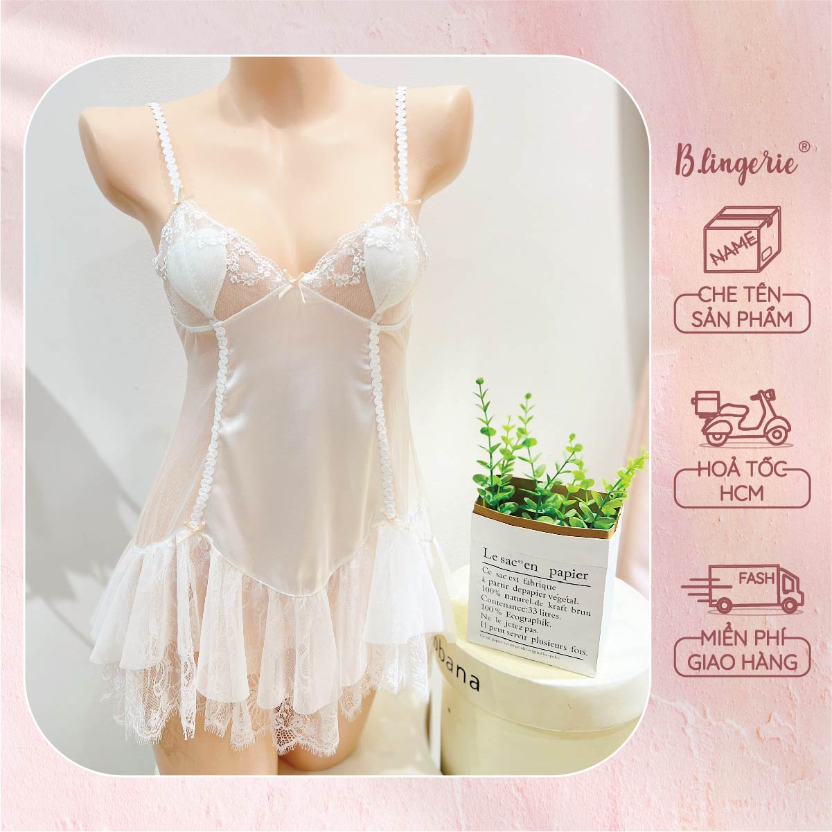 Váy Ngủ Lụa Quyến Rũ - B.Lingerie