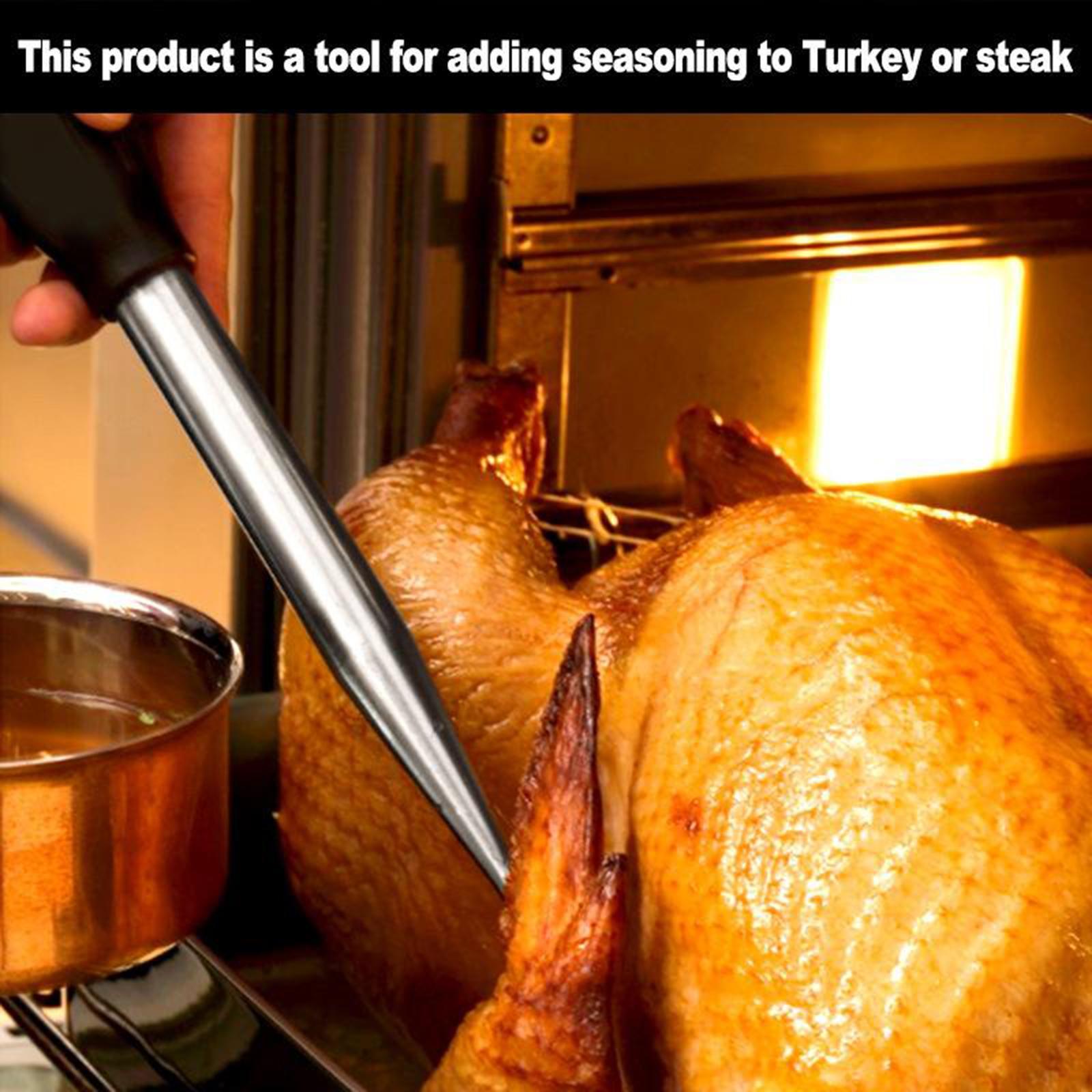 Stainless Steel Turkey Seasoning Tool Manual Pump for