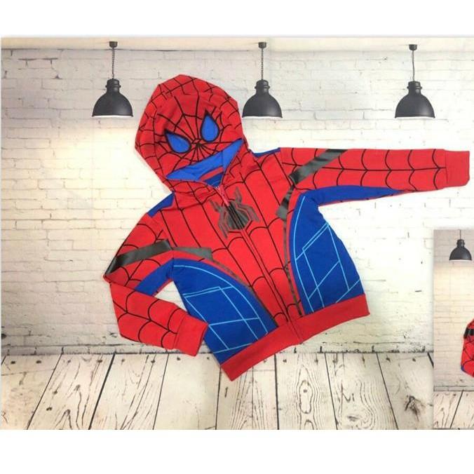 Áo khoác bé trai siêu nhân nhện cho bé ấm áp mùa mưa hàng vnxk