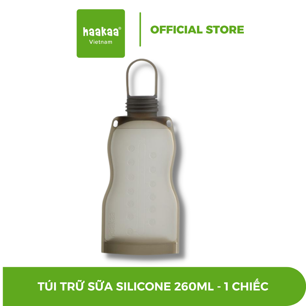 Túi trữ sữa, thức ăn dặm silicone Haakaa. Chất liệu cao cấp, an toàn. Không chứa BPA, PVC và phthalate. Dung tích 260ml