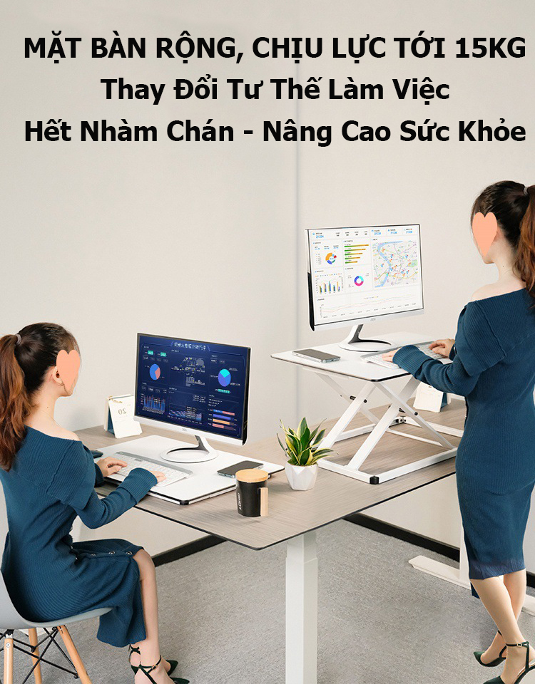 Bàn Làm Việc Đứng Nâng Hạ 7 Mức Chiều Cao; Bàn Máy Tính Khung Kim Loại; Bàn Làm Việc Gấp Gọn