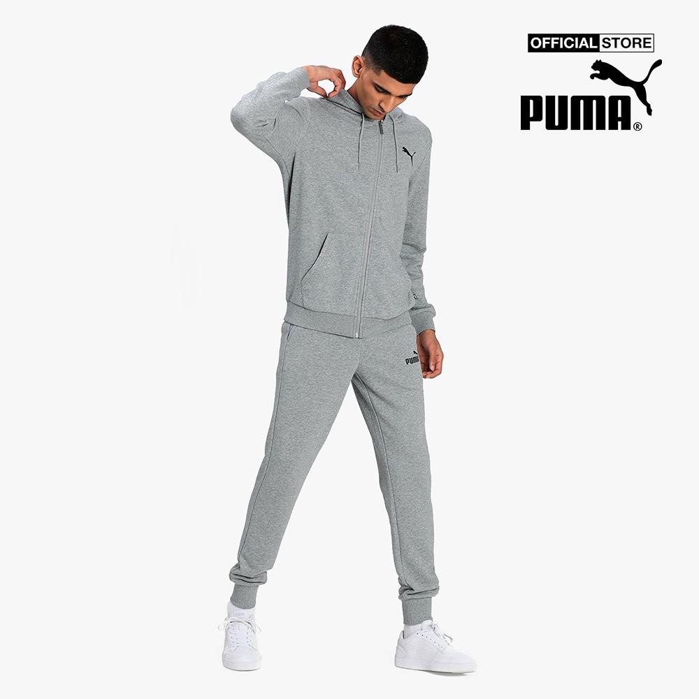 PUMA - Áo khoác thể thao nam phối zip Essentials Small Logo 586704-53