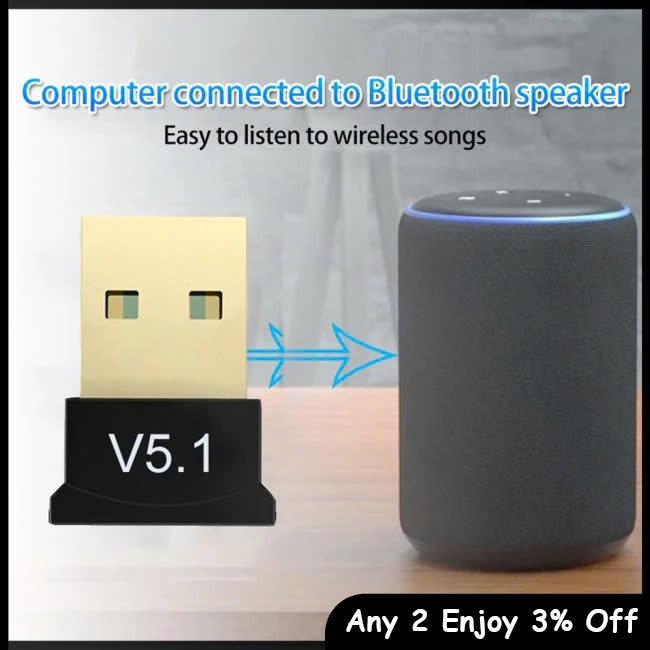 USB BLuetooth 5.0 USB Dongle - Dùng cho PC, Laptop - Kết nối với tai nghe, loa bluetooth, gamepad - Hàng Nhập Khẩu