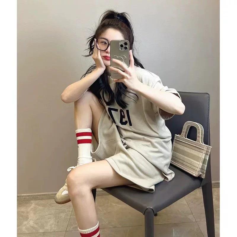 Set Quần Đùi Áo Thun In 1977 Nữ - Bộ đồ short ống rộng kèm phông tay lỡ Unisex Dáng Ullzang