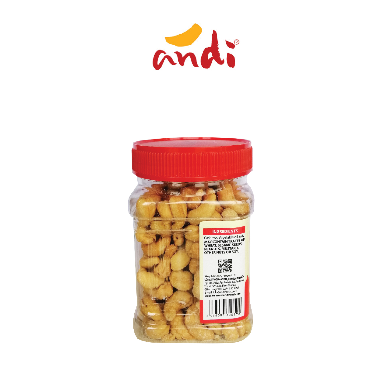 Hạt Điều Rang Muối Biển Vị Tự Nhiên ANDI Hộp 227g