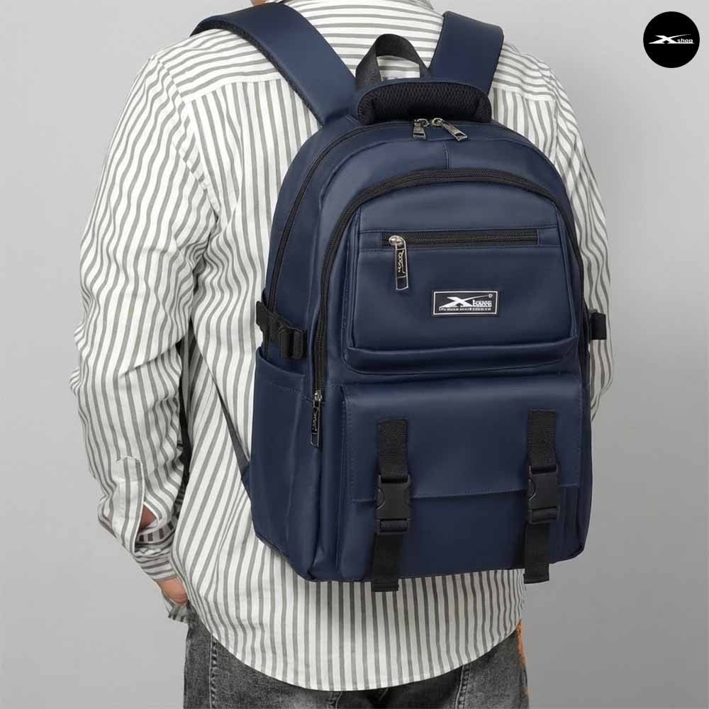 Balo Đi Học Nam Nữ Xbags Dark Blue XB 3202 - Balo Thời Trang Cao Cấp, Vải Polyester Chống Nước, Ngăn Chứa Rộng Đựng Laptop 15.6 Inch
