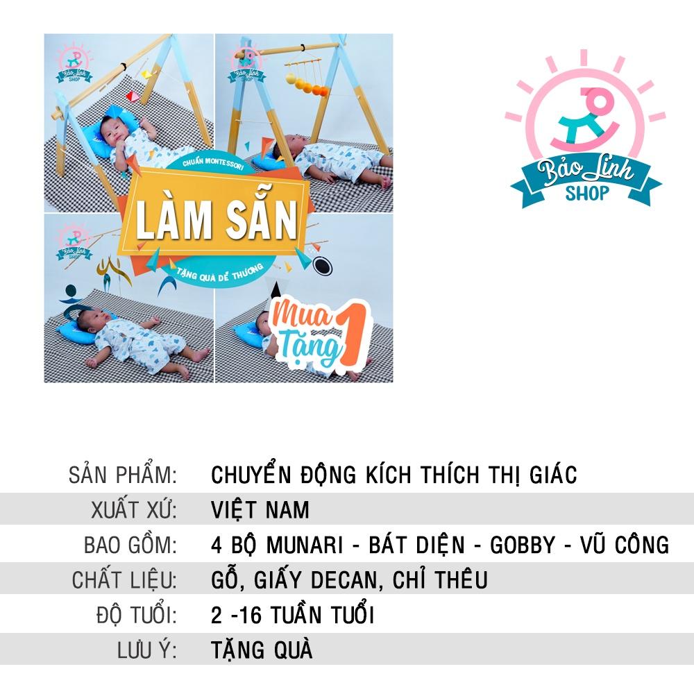 Bộ chuyển động kích thích thị giác - LÀM SẴN Chuẩn Montessori| Đồ chơi sơ sinh