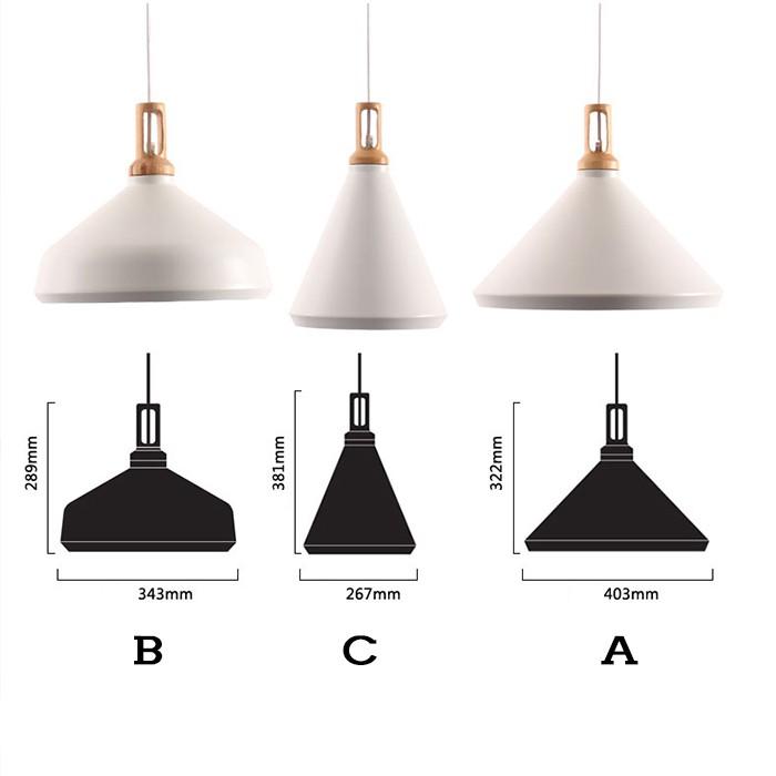 Đèn thả trang trí nội thất ABC phong cách Bắc Âu đui vân gỗ đẹp mắt - Tặng kèm bóng LED chuyên dụng