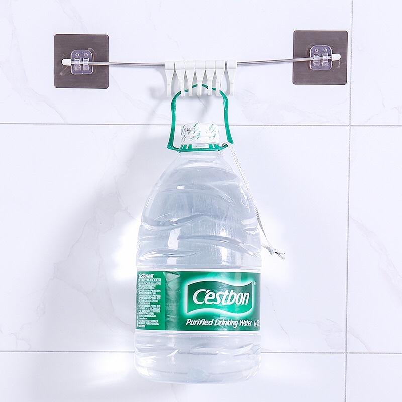 Giá Treo Đồ Nhà Bếp Có Móc Kèm Miếng Dán Tiện Lợi