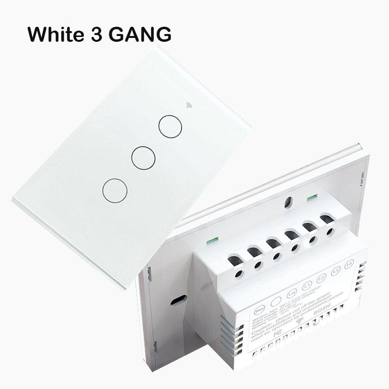 Công tắc thông minh Wifi Tuya,chuyển đổi giọng nói,hình chữ nhật cảm ứng 1/2/3nút điều khiển qua App và giọng nói