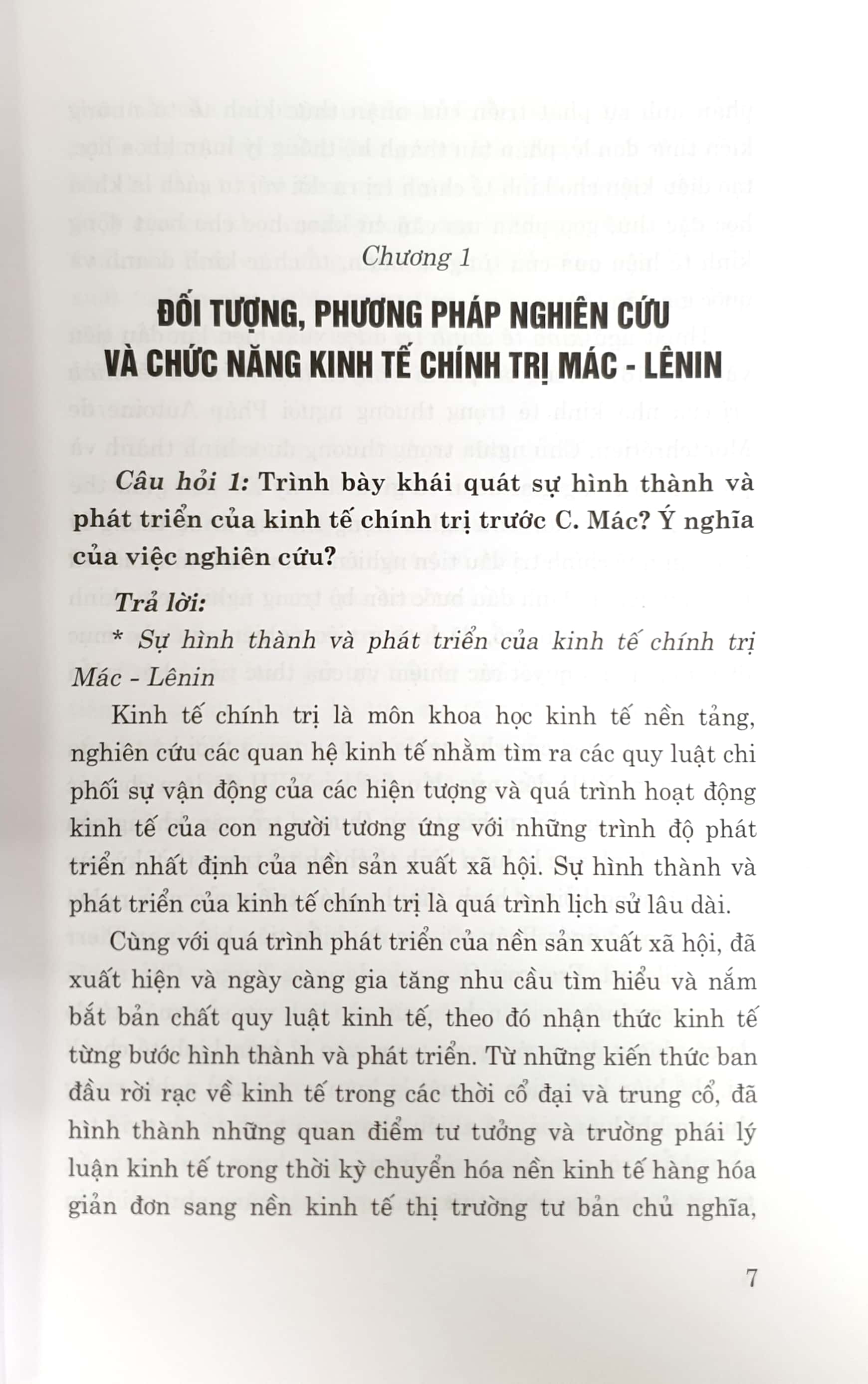 Hỏi - đáp môn Kinh tế chính trị Mác - Lênin (Dành cho bậc đại học hệ chuyên và không chuyên lý luận chính trị)