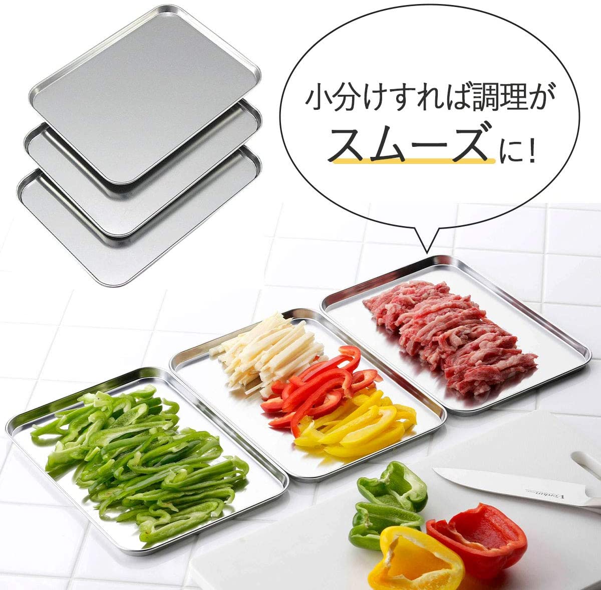 Khay inox đa năng nhà bếp Echo Metal - hàng nội địa Nhật Bản
