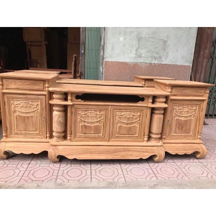 Kệ Tivi Kiểu Cột Nho Gỗ Gõ Đỏ