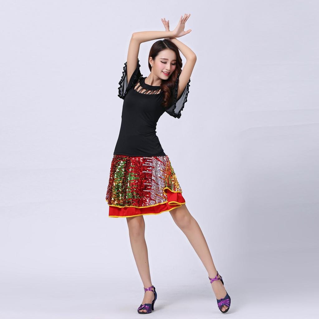 Ballroom Dancing Modern Dance Square Dance Practice Outfit Black XXL