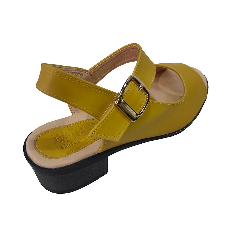 Giày Sandal Nữ Cao Gót TiTi ĐÔ Da Bò Thật Cao Cấp DNU2134a