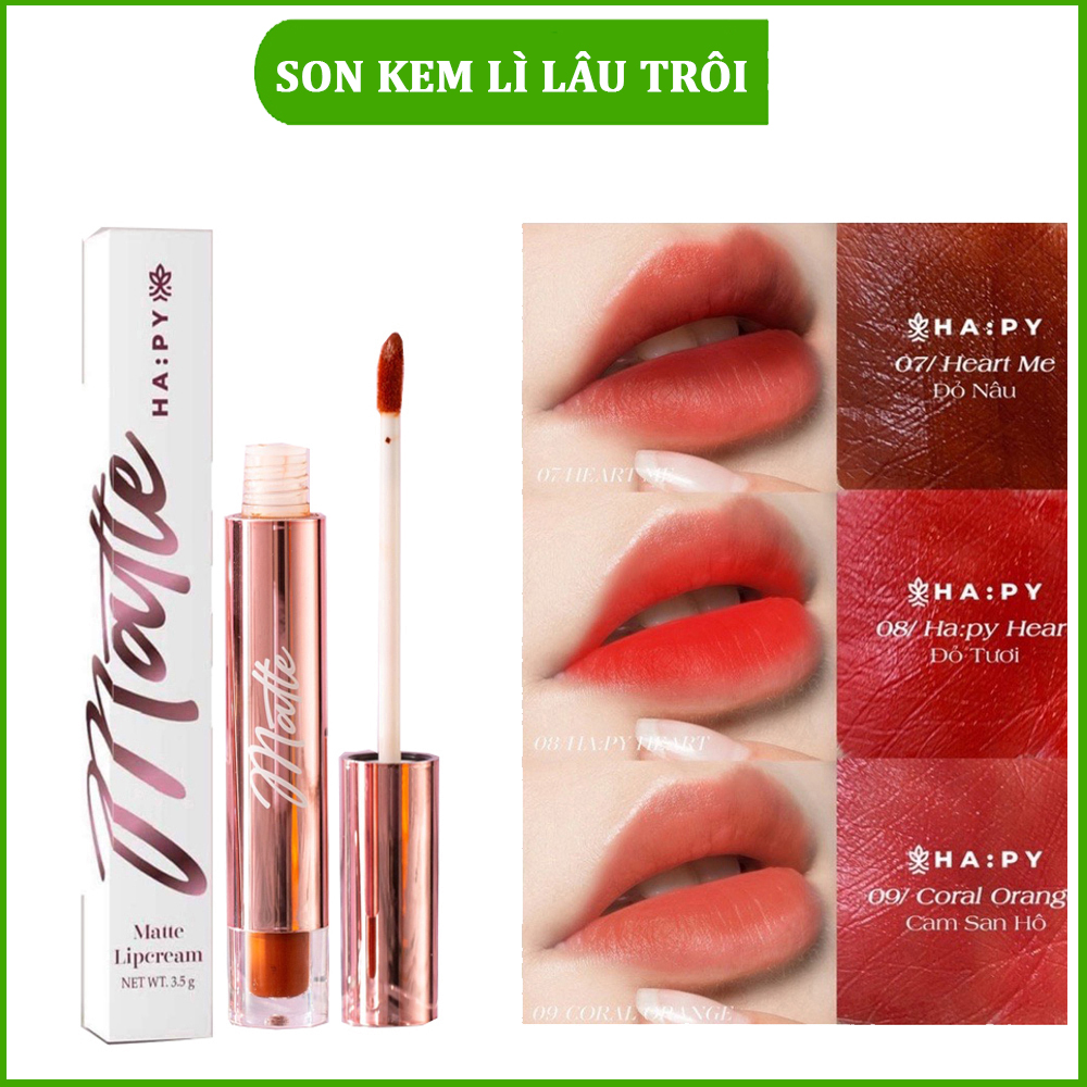 Son kem lì lì HA:PY Matte Lip Cream MiniGarden lâu trôi bền màu không chì kháng nước giữ màu 24h không lem dính khẩu trang