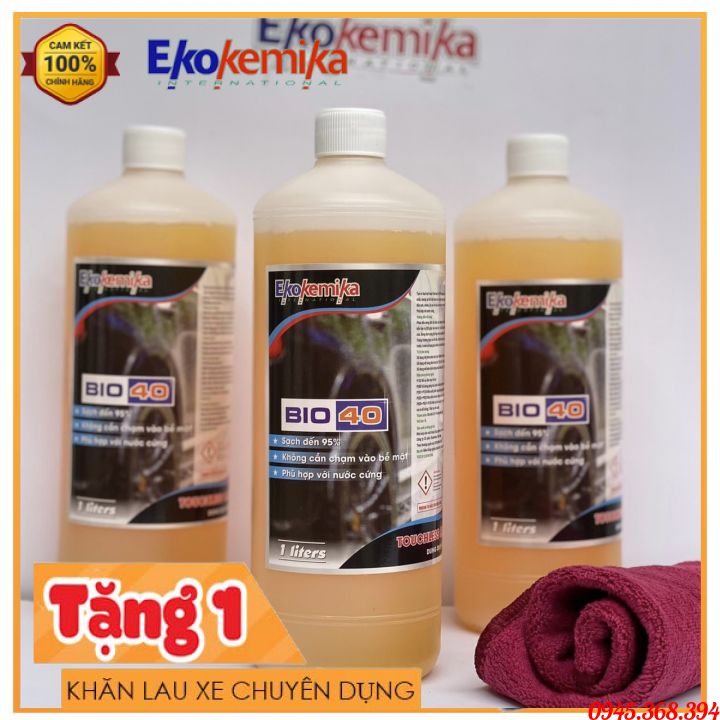 Dung dịch rửa xe không chạm cao cấp nhập khẩu từ Châu Âu - Ekokemika Bio 40 Tặng 1 khăn lau xe