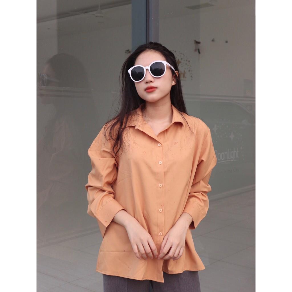 Sơ Mi Nữ Tay Dài Cổ Bẻ - Đi làm- Đi chơi OVERSIZE