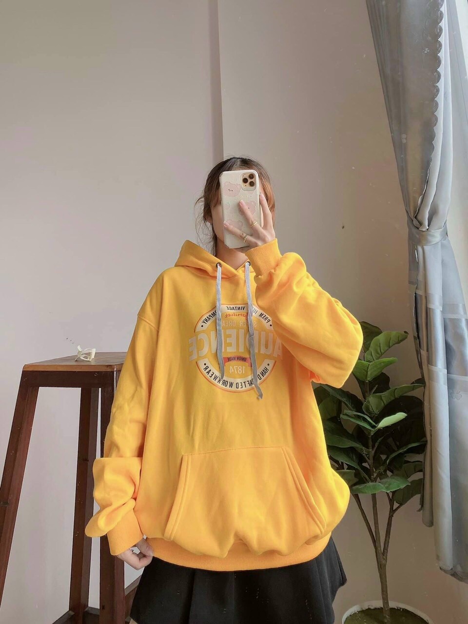 Áo Hoodie Unisex Tay Phồng Thụng Hàn Quốc Thêu AUDIENCE Cặp Nam Nữ FREESHIP RẺ ĐẸPKhoác Thu Đông Chống Nắng