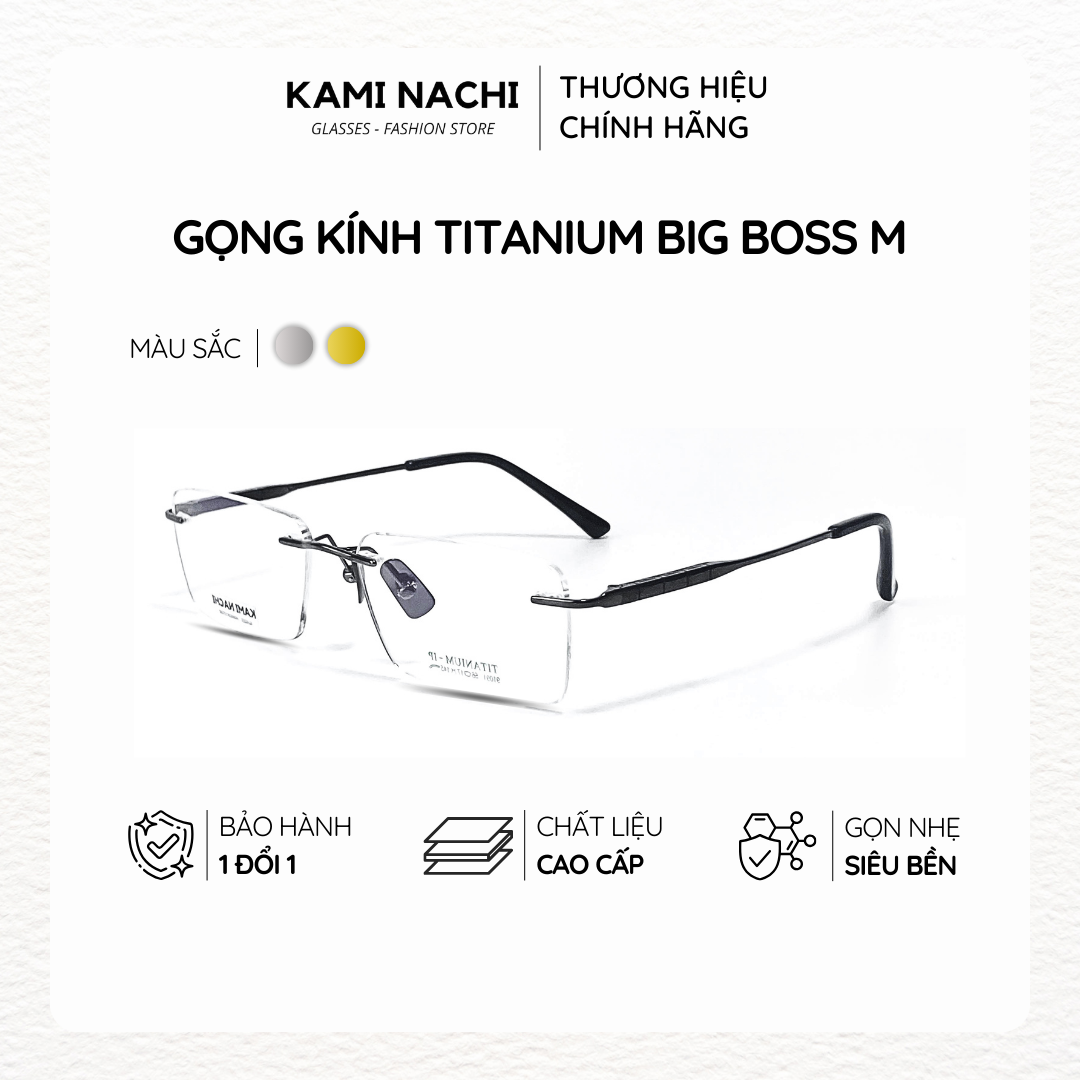 Gọng kính The Business Man phiên bản Big Boss size M chất liệu Titanium mạ Ion KAMI NACHI mã 91091