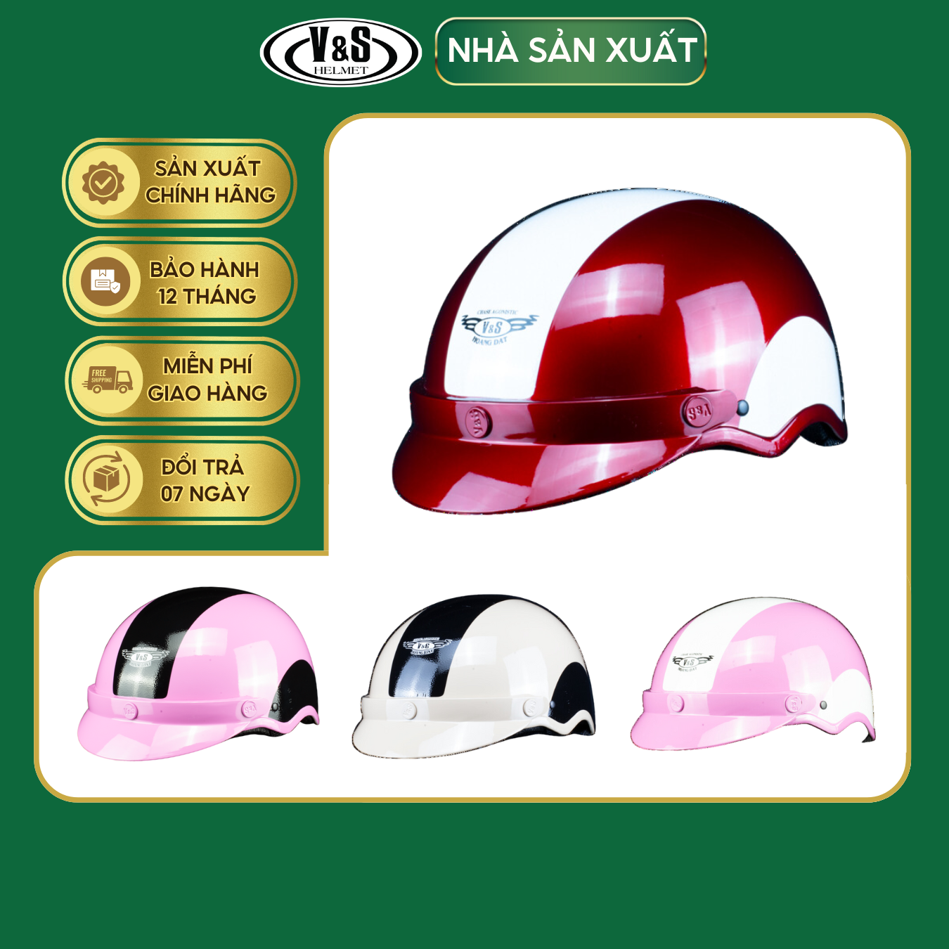 Mũ Bảo Hiểm Trẻ Em 1/2 V&amp;S VS12LT Hàng Chính Hãng Bảo Hành 12 Tháng Sản Phẩm Thời Trang Và Cao Cấp