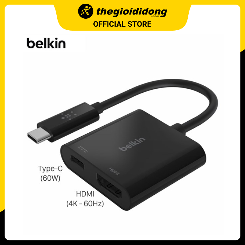 Adapter chuyển đổi Type C - hDMI Belkin AVC002 Đen - Hàng chính hãng