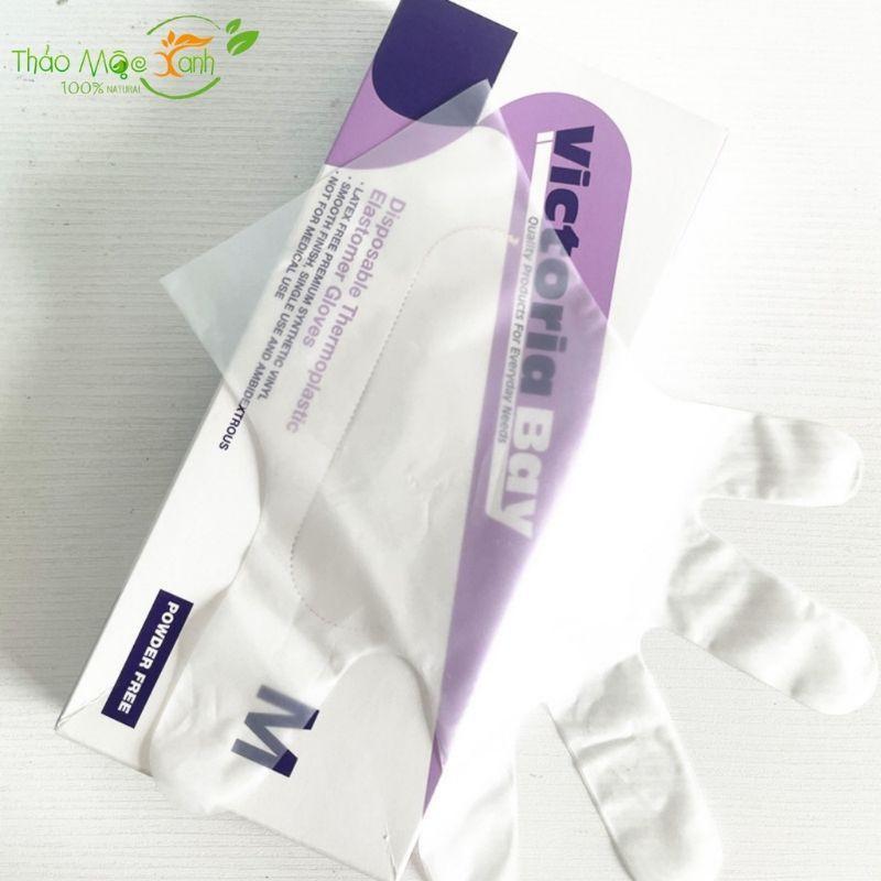Combo 10 Hộp 100 găng tay cao su TPE Victoria Bay, bao tay siêu dai dùng 1 lần làm bếp nấu ăn vệ sinh