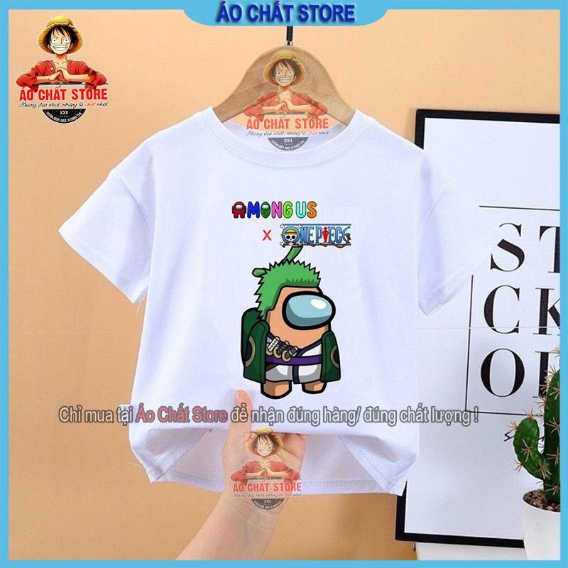 BST Áo thun Among Us skin One Piece nhiều nhân vật siêu cute | Áo One Piece Luffy Zoro Ace Sabo siêu đẹp AU03